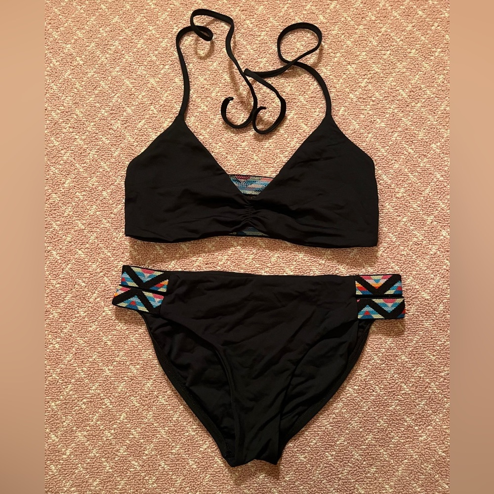 L Space black bikini with Aztec Print